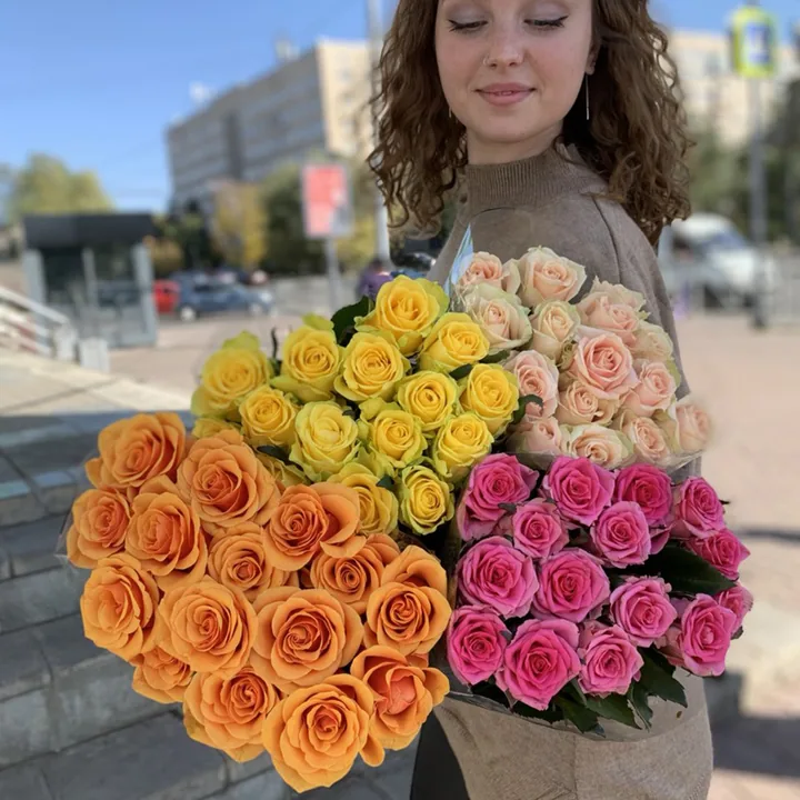 Пачка роз (60-70) см